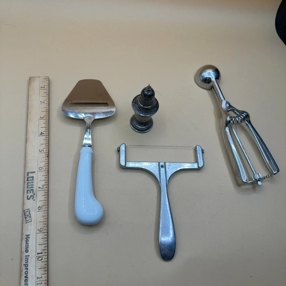 Vintage lot metalware, Antique Salt Shaker  Re-Enforced Antique Single